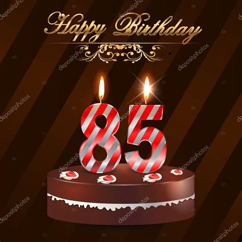 85 jaar gelukkig verjaardag card met taart en kaarsen, 85th birthday ...