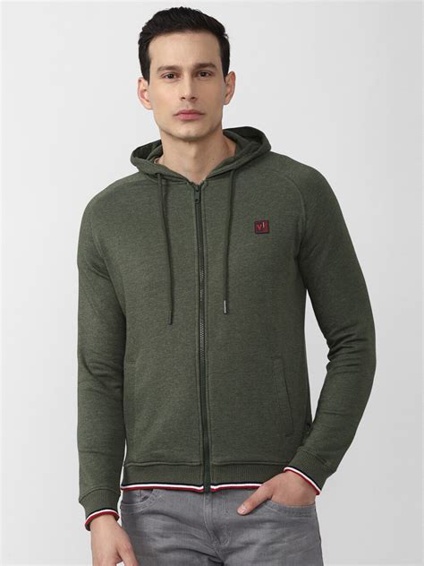 Buy Van Heusen Sport Men Olive Green Hooded Sweatshirt - Sweatshirts ...