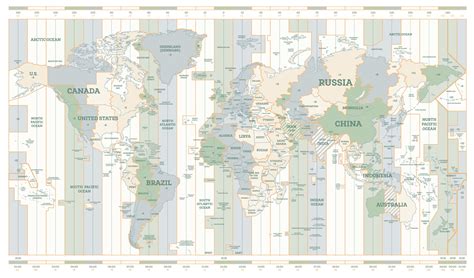 World Time Zones Map. Detailed World Map with Countries Names. 17797029 Vector Art at Vecteezy