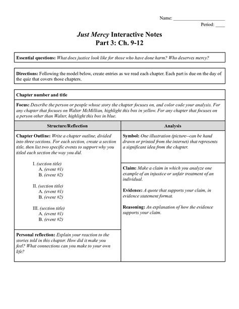 Just Mercy Interactive Notes Part 3: Ch. 9-12 – Scholarfriends ...
