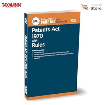 Buy Taxmann's Patents Act 1970 with Rules [Bare Act with Section Notes ...