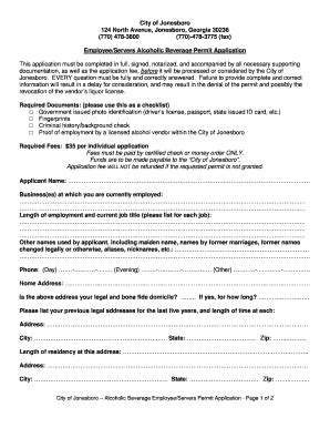 Alcohol Server Permit Georgia - Fill Online, Printable, Fillable, Blank ...