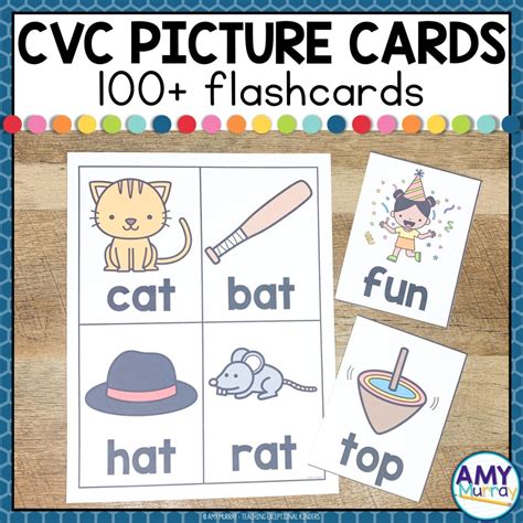 Rhyming Flash Cards Printable Red Level C V C Pattern Rhyming Word Set