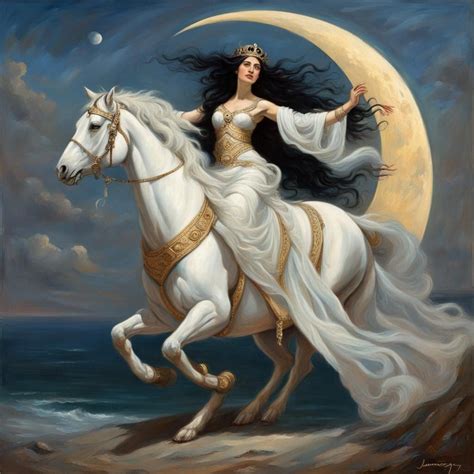Greek Goddess of the Moon Selene - AI Generated Artwork - NightCafe Creator