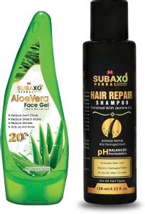 Subaxo Herbal Aloe Vera Face Gel 120 ml And Herbal Hair Repair Shampoo ...