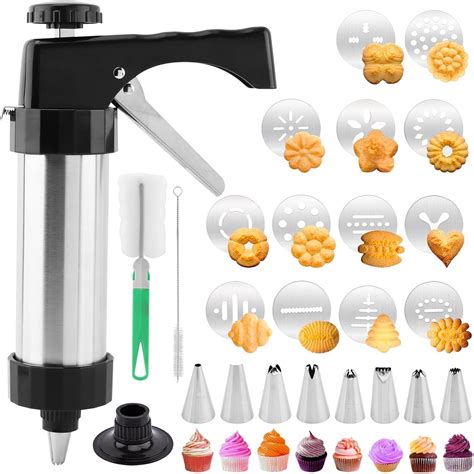 Amazon.com: Stainless Steel Cookies Press, Cookie Press Gun Kit, Spritz ...