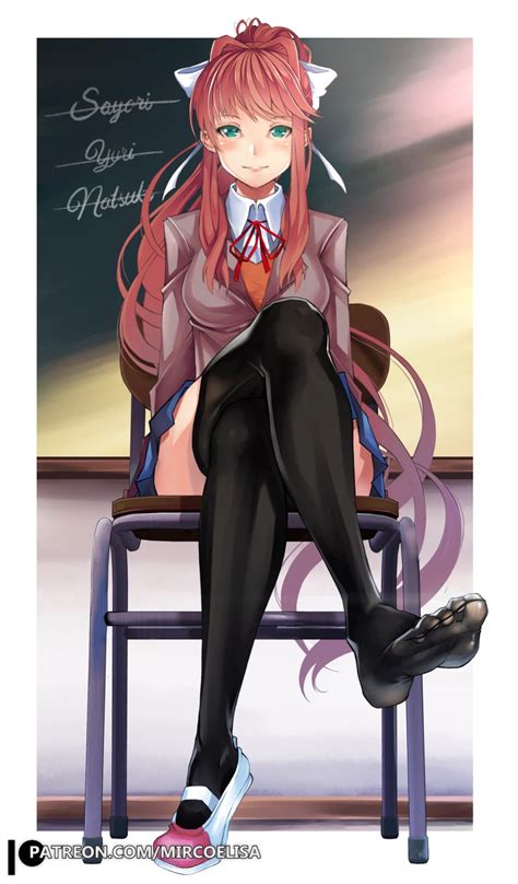 monika (doki doki literature club) drawn by yo-nashi | Danbooru