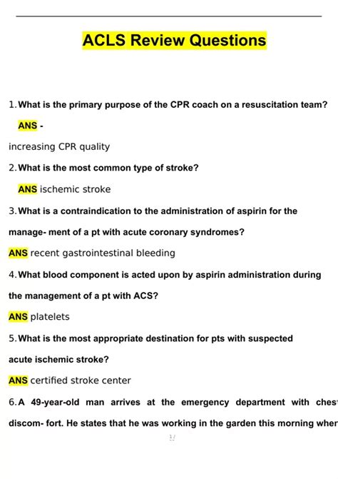 ACLS Study Questions 的图像结果