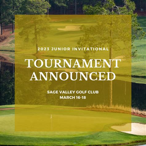 12th Junior Invitational To Be Contested at Sage Valley Golf Club March ...