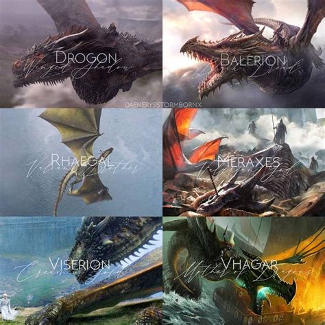 Balerion, meraxes, vhagar&drogon, rhaegal, viserion | Game of thrones ...