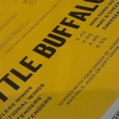 Menu at Buffalo Wild Wings pub & bar, Berwyn, Cermak Rd