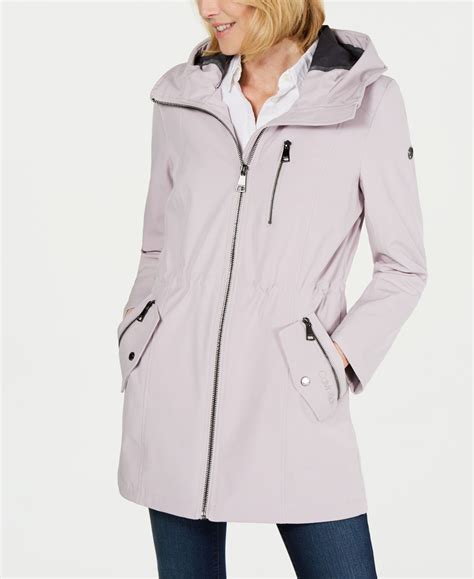 Calvin Klein Hooded Water-Resistant Raincoat - Macy's | Raincoats for ...