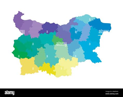 Vector isolated illustration of simplified administrative map of Bulgaria. Borders of the ...