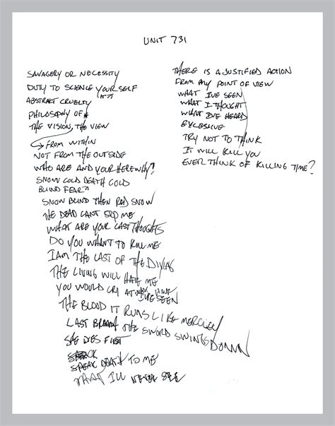 "Unit 731" Lyric Plaque – Slayer Official