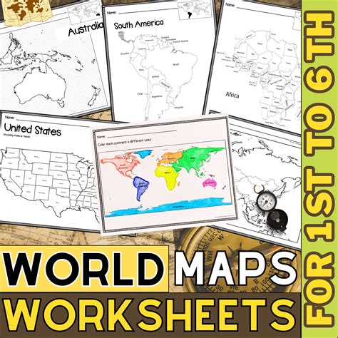 World Map with Countries | Continents and Oceans Blank Map | For ...