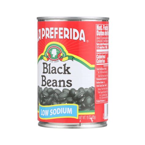 Low Sodium Black Beans, 15 OZ – La Preferida