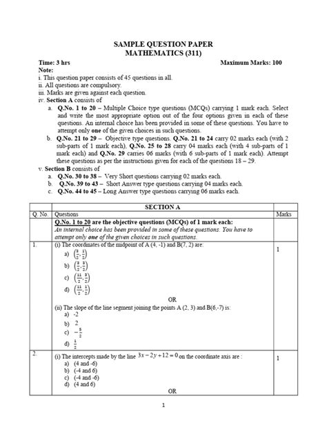 Nios Sample Paper Class 12 Maths 的图像结果