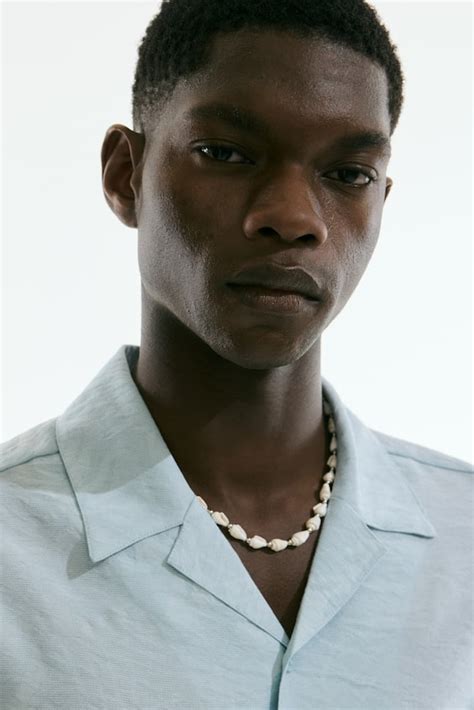 Men’s Light turquoise Regular Fit Jacquard-weave resort shirt | H&M IN