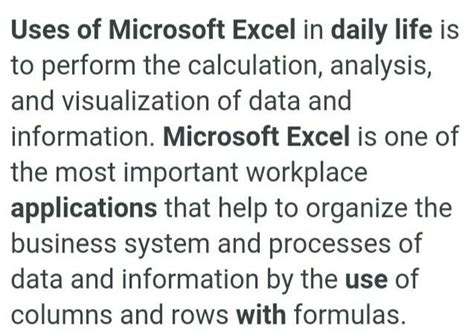 3) What is the use of MS Excelin our daily lives? - Brainly.in
