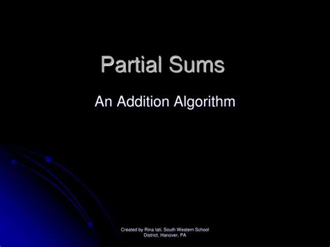 Image result for Partial Sums Examples