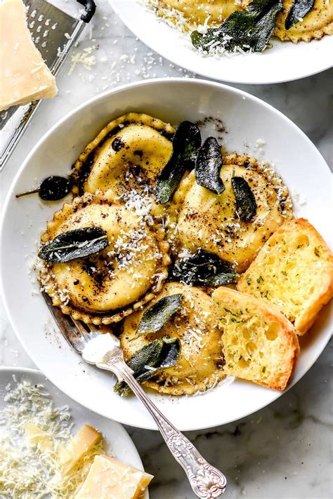 15-Minute Browned Butter Ravioli with Crispy Sage - foodiecrush