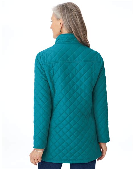 Women's Diamond-Quilted Insulated Jacket | Diamond quilt, Convertible ...