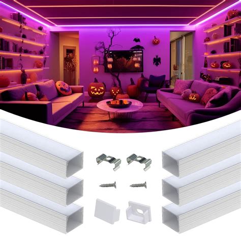 Muzata 6Pack 3.3FT/1M Plus-Size Spotless LED Channel fit Waterproof LED ...