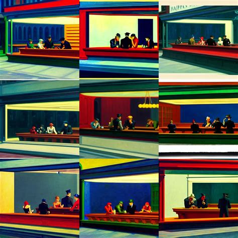 'Nighthawks' by Edward Hopper as a real live | Stable Diffusion | OpenArt