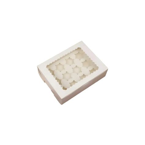 Caja Porta Cupcake de 12 Cavidades 32.5 x 25 x 9 Centimetros Blanco ...