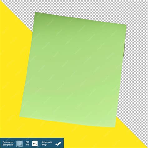 Premium PSD | Realistic 3d blank green sticky note transparent ...
