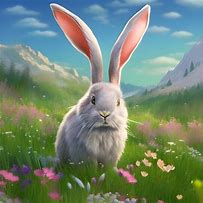 Image result for Bunny Sitting On a Log Statue