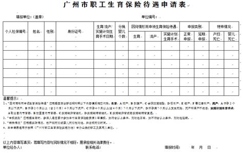 广州市职工生育保险待遇申请表及样表下载（2018最新）- 广州本地宝