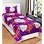 Homefab India 140 TC 3D Floral Polycotton Single BedSheet with 1 Pillow ...