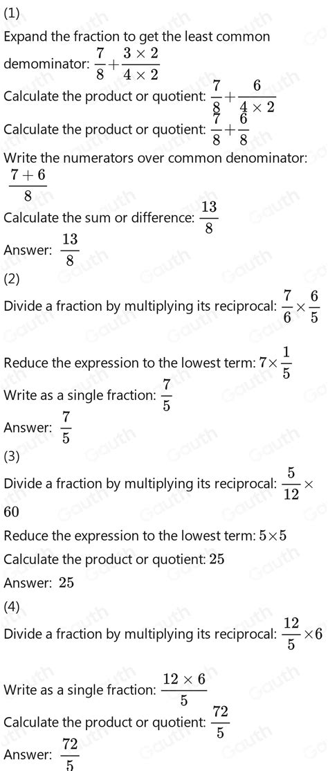 Solved: Learning Task 1: Find the quotient of the given fractions below ...