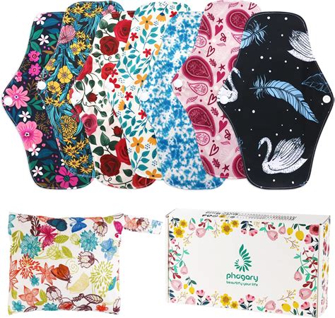 Amazon.com: Reusable Bamboo Sanitary Towels Pads, TopDirect 8 Pack ...