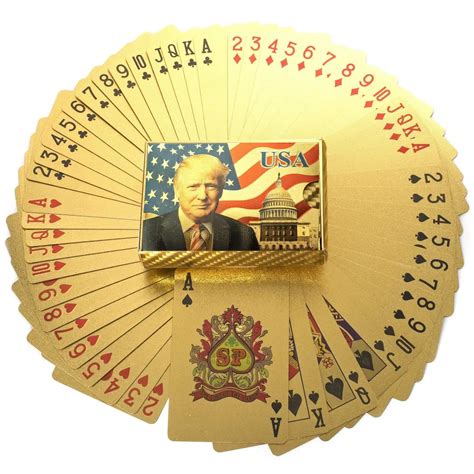 24K GOLD DONALD TRUMP PLAYING CARDS w/ CERTIFICATE OF AUTHENTICITY CARD - James Red Pills America