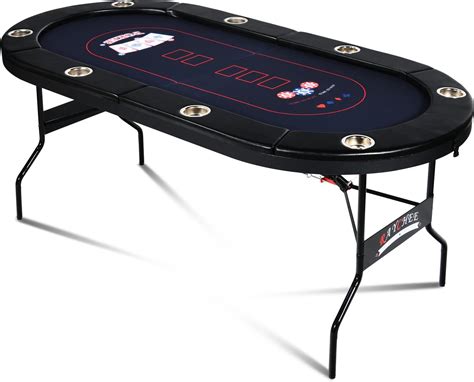 Amazon.com: RAYKEEP 71 Inch Poker Table Foldable, 8 Player Folding ...