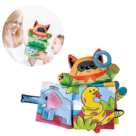 PATPAT® Baby Soft Cloth Book, with Hand Puppets, Animal fold Tail ...