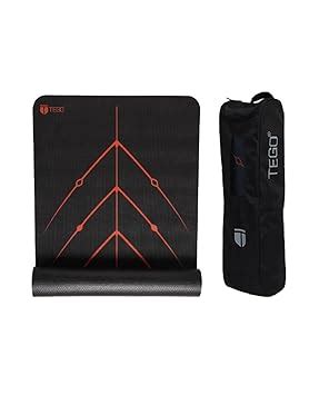 TEGO Stance Yoga Mat with GuideAlign for Posture Alignment (Black ...