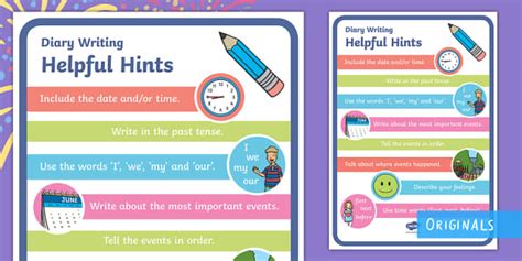 Diary Writing Helpful Hints Prompt Sheet