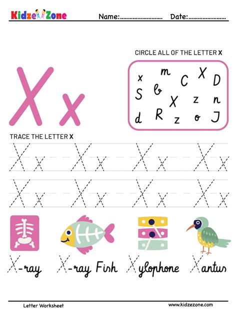 Worksheet Letter X