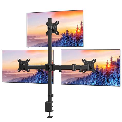 Joy Seeker Triple Monitor Stand, Fully Adjustable Three Monitor Desk ...