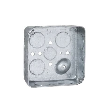 Caja Cuadrada Galvanizada de 4" x 4", profundidad de 1- 1/2". Tiene 11 Perforaciones de 3/4 ...