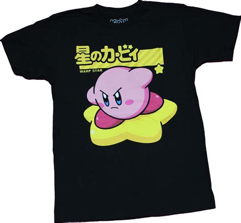 Kirby Mens T-Shirt - Warp Star Giant Face under Kanji