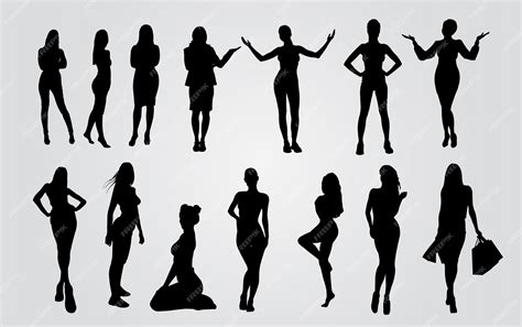 Vector silhouettes of ladys. sexy women silhouettes | Premium Vector
