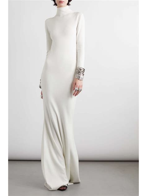 Long White Turtleneck Dress