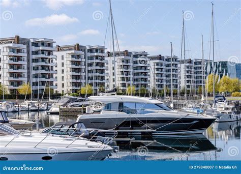 Modern and Expensive Area in Copenhagen with New Luxury Houses and a Pier for Yachts. Editorial ...