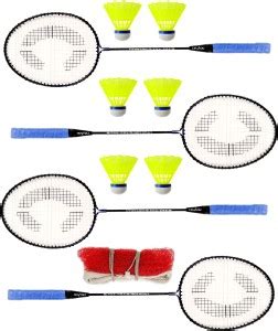 CARRY ON Badminton Racket Pack Of 4 Piece With 6 Piece Plastic Shuttle ...