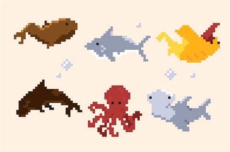 Pixel shark Images - Free Download on Freepik