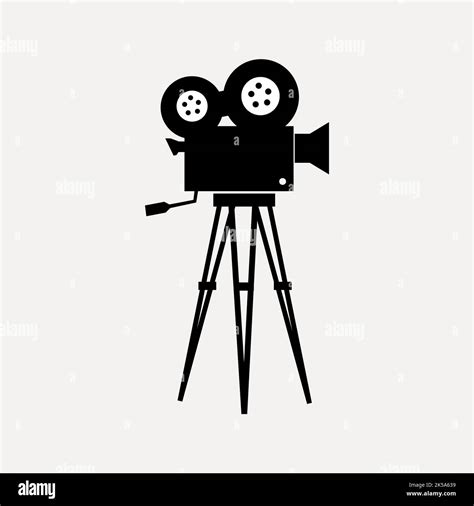 Vintage Video Camera Clip Art Retro Video Camera Icon, Outline Style